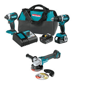 COMBO KITS | Makita 18V LXT Brushless Lithium-Ion 2-Tool Cordless Combo Kit (4 Ah) with LXT Angle Grinder