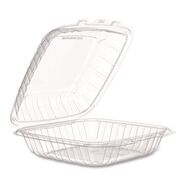 TABLETOP AND SERVEWARE | Dart 9 in. x 8.75 in. x 3 in. ProPlanet Microwaveable Plastic Hinged Containers - Clear (150/Carton)