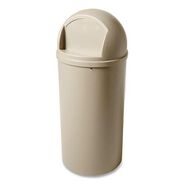 TRASH WASTE BINS | Rubbermaid Commercial Marshal 25-Gallon Plastic Round Classic Container - Beige