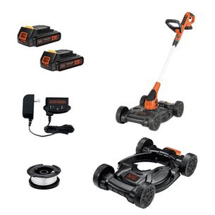 TRIMMERS | Black & Decker 20V MAX Lithium-Ion 3-in-1 Cordless Trimmer/Edger and Mower Kit with 2 Batteries (2 Ah)