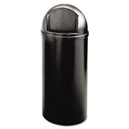 TRASH WASTE BINS | Rubbermaid Commercial Marshal 15 Gallon Plastic Round Classic Container - Black