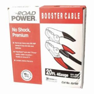 PRODUCTS | Coleman Cable 20 ft. 4 Gauge 500 Amp Black Auto-Booster Cables with Heavy-Duty Parrot Jaw