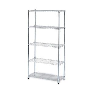 PRODUCTS | Alera ALESW853614SR 36 in. W x 14 in. D x 72 in. H Five-Shelf Residential Wire Shelving - Silver