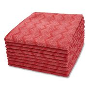 CLEANING CLOTHS | Rubbermaid Commercial FGQ62000RD00 HYGEN Microfiber 16 in. x 16 in. Cleaning Cloths - Red (12/Carton)