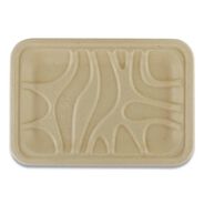 FOOD TRAYS CONTAINERS LIDS | World Centric 8.2 in. x 5.7 in. x 0.7 in. PLA Lined PFAS-Free Paper Fiber Trays - Natural (500/Carton)