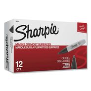 PENS PENCILS AND MARKERS | Sharpie Medium Chisel Tip Permanent Marker - Black (1-Dozen)