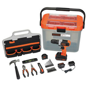 PRODUCTS | Black & Decker 20V MAX Lithium-Ion Cordless Drill with 28-Piece Home Project Kit in Translucent Tool Box (1.5 Ah)