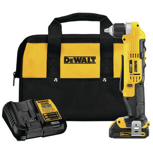POWER TOOLS | Dewalt 20V MAX Lithium-Ion Compact 3/8 in. Cordless Right Angle Drill Kit (1.5 Ah)