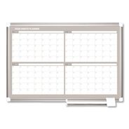 OFFICE PRESENTATION SUPPLIES | MasterVision 36 in. x 24 in. 4-Month Planning/Scheduling Magnetic Dry Erase Calendar Board - White Surface, Satin Aluminum Frame