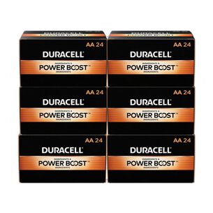 HOUSEHOLD BATTERIES | Duracell MN1500CT Power Boost CopperTop Alkaline AA Batteries (144/Carton)
