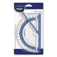 PRODUCTS | Maped Helix 6 in. Ruler Edge/10 cm. Ruler Edge 180 Degree Plastic Shatter Resistant Swing Arm Protractor - Random Assorted Color