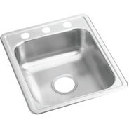 KITCHEN SINKS AND FAUCETS | Elkay Dayton Top Mount 17 in. x 21-1/4 in. Single Bowl Bar Sink (Stainless Steel)