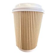 PRODUCTS | Karat C-KRC512 12 oz. Paper Ripple Hot Cups - Kraft/White (500/Carton)