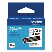 PRODUCTS | Brother P-Touch 0.47 in. x 13.1 ft. Genuine P-Touch BTAG Label Tapes - White on Black