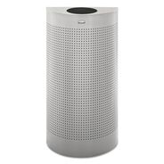 TRASH WASTE BINS | Rubbermaid Commercial 12 gal. Designer Line Silhouettes Steel Waste Receptacle - Silver Metallic