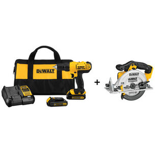 PRODUCTS | Dewalt 20V MAX Cordless Lithium-Ion 1/2 in. Compact Drill Driver Kit with 20V MAX Cordless Lithium-Ion 6-1/2 in. Circular Saw