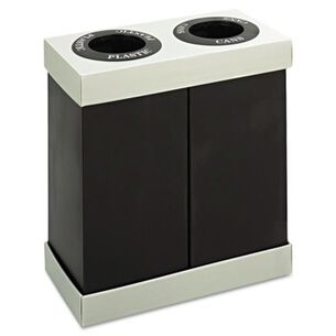 TRASH WASTE BINS | Safco At-Your-Disposal Two 28-Gallon Bin Recycling Center - Black