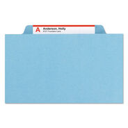 FILE FOLDERS | Smead Eight-Section 3-Divider Pressboard Top Tab Classification Folders - Legal Size/Blue (10/Box)