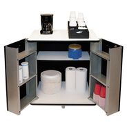 MATERIAL HANDLING | Vertiflex VF35157 29.5 in. x 21 in. x 33 in. 9 Shelves Engineered Wood Refreshment Stand - White/Black