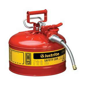 OTHER SAVINGS | Justrite AccuFlow 2.5 Gallon 5/8 in. Type II Metal Hose Steel Safety Can for Flammables - Red