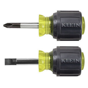 SCREWDRIVERS | Klein Tools 85071 Stubby Slotted and Phillips Screwdriver Set with 5/16 in. Cabinet-Tips and #2 Phillips-Tip