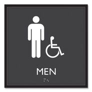 PRODUCTS | Headline Sign 8 in. x 8 in. Men Accessible Plastic ADA Sign - Clear/White