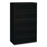 OFFICE FILING CABINETS AND SHELVES | HON 42 in. x 18 in. x 64.25 in. 1 File Shelf 1 Post Shelf 4 Legal/Letter-Size Lateral File Cabinets - Black