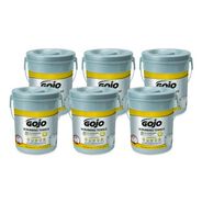 DISASTER PREP | GOJO Industries 10.5 in. x 12 in. 2-Ply Hand Cleaning Scrubbing Towels - Silver/Yellow (6/Carton)