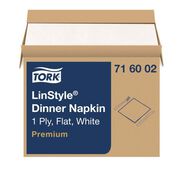 PRODUCTS | Tork 716002 1-Ply 15 in. x 16 in. LinStyle Dinner Napkin - White (1000/Carton)