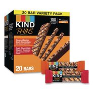 PRODUCTS | KIND 41891 0.74 oz Thins Bar Variety Pack - Dark Chocolate Cherry Cashew/Peanut Butter Dark Chocolate (20/Box)