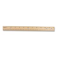 PRODUCTS | Westcott 12 in. Long 3-Hole Punched Wood Ruler English and Metric With Metal Edge