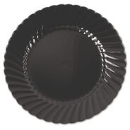 BOWLS AND PLATES | WNA Classicware 6 in. Plastic Plates - Black (18 Packs/Carton, 10/Pack)