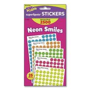 PRODUCTS | TREND SuperSpots and SuperShapes Neon Smiles Sticker Variety Packs - Assorted Colors (2500/Pack)