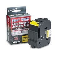 LABELS | Brother P-Touch 1.4 in. x 26.2 ft. TZ Extra-Strength Adhesive Laminated Labeling Tape - Black on Yellow