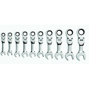 WRENCHES | GearWrench 10-Piece 12-Point Metric Stubby Flex Combo Ratcheting Wrench Set