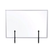 OFFICE FURNITURE ACCESSORIES | MasterVision Protector Series 47.2 in. x 0.16 in. x 35.4 in. Glass Aluminum Desktop Divider - Clear (1/Carton)