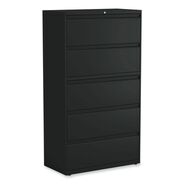 OFFICE FILING CABINETS AND SHELVES | Alera 36 in. x 18.63 in. x 67.63 in. 5 Lateral File Drawer - Legal/Letter/A4/A5 Size, Black