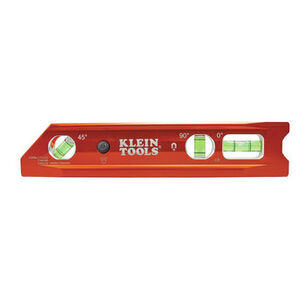  | Klein Tools Water/Impact Resistant Lighted Torpedo Level with Magnet, 3 Vials and V-Groove