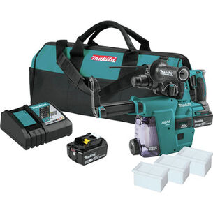 PRODUCTS | Makita 18V LXT Brushless Lithium-Ion SDS-PLUS 1 in. Cordless Rotary Hammer Kit with HEPA Dust Extractor Attachment and 2 Batteries (5 Ah)