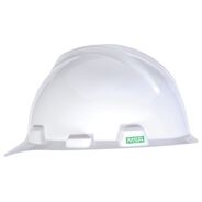 PROTECTIVE HEAD GEAR | MSA V-Gard Slotted Cap with 1 Touch Suspension - White