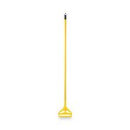 CLEANING TOOLS | Boardwalk BWK620 60 in. Quick Change Side-Latch Plastic Mop Head Aluminum Handle - Yellow