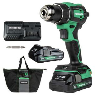 DRILL DRIVERS | Metabo HPT 18V MultiVolt Brushless Lithium-Ion Cordless Drill Driver Kit with 2 Batteries (2 Ah)
