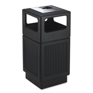 PRODUCTS | Safco Canmeleon 38-Gallon Polyethylene Recessed Panel Receptacles - Black