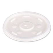 CUPS AND LIDS | Dart Straw-Slotted Plastic Lids for 12 oz to 24 oz Hot/Cold Cups - Translucent (100/Pack)