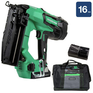 PRODUCTS | Factory Reconditioned Metabo HPT 18V Brushless Lithium-Ion 16 Gauge Cordless Straight Brad Nailer Kit (3 Ah)