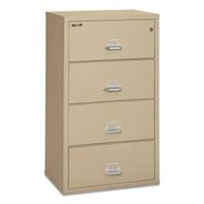 PRODUCTS | FireKing 4 Legal/Letter-Size File Drawers 31.13 in. x 22.13 in. x 52.75 in. 260 lbs. Overall Capacity Insulated Lateral File - Parchment