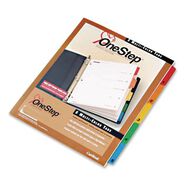 BINDERS | Cardinal 11 x 8.5 OneStep Printable Table of Contents and 1 to 5 Dividers - White/Assorted Tabs (5/Set)