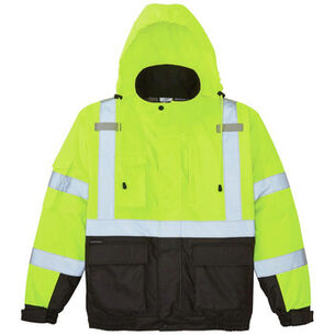 CLOTHING AND GEAR | Klein Tools Reflective Winter Bomber Jacket - X-Large, High-Visibility Yellow/Black