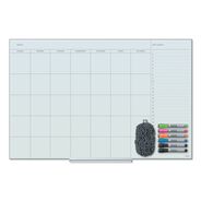 OFFICE PRESENTATION SUPPLIES | U Brands 35 x 23 Floating Glass Dry Erase Undated One Month Calendar - White