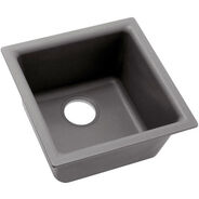 KITCHEN SINKS AND FAUCETS | Elkay Quartz Classic Dual Mount 15-3/4 in. x 15-3/4 in. x 7-11/16 in. Single Bowl Bar Sink - Greystone